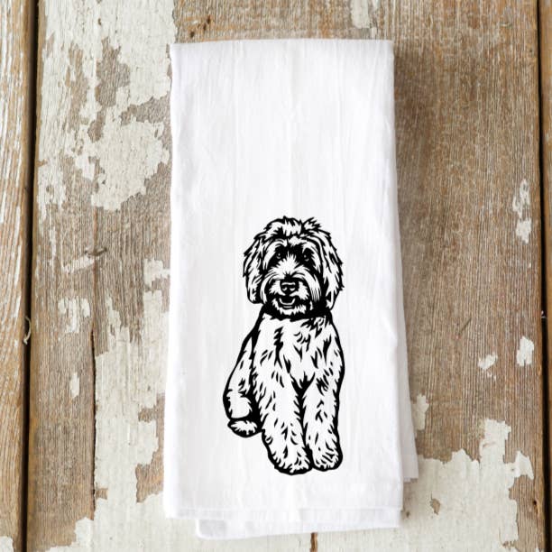 Golden Doodle Tea Towel for wholesale by Pine & Fiber Co.