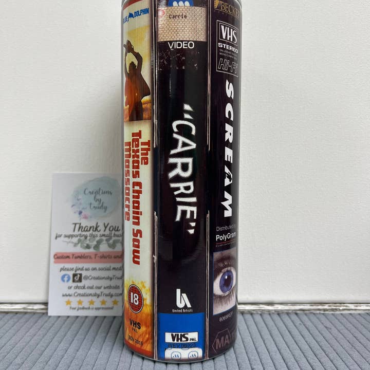 Old School Vhs Horror Movies- Stainless Steel Tumbler for wholesale by Creations by Trudy