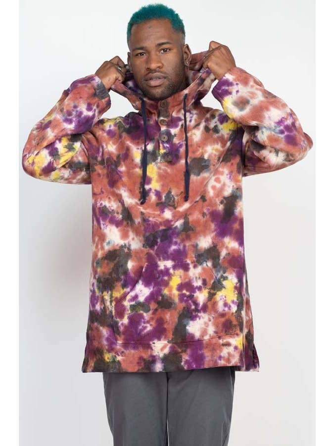 Lakhays Collection Inc. - Vendita all'ingrosso Felpa con cappuccio - Uomo - Felpa con cappuccio Tie-Dye Baja con bottoni1
