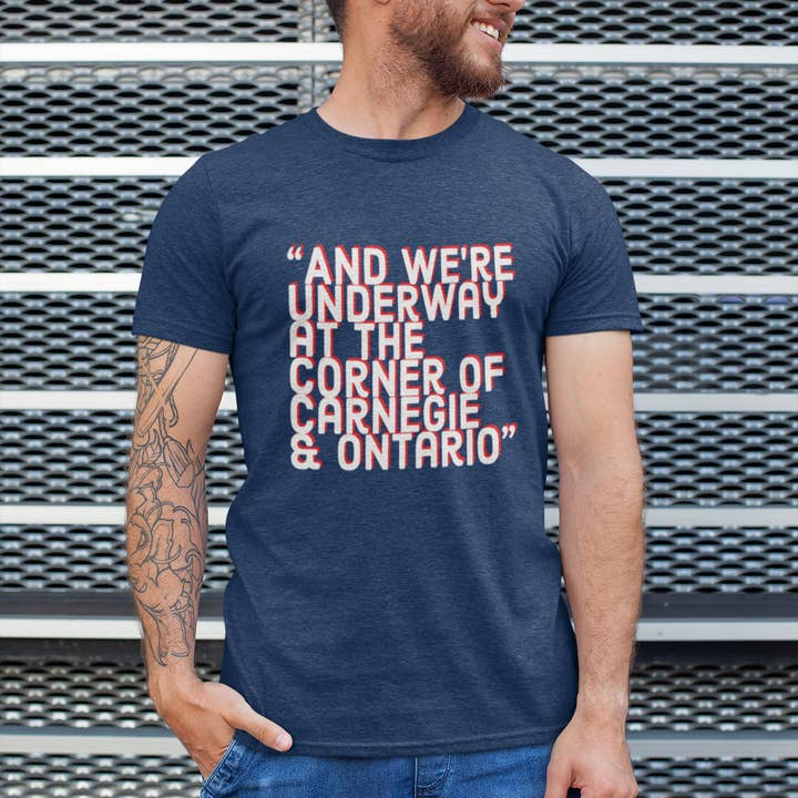Mistake on The Lake - Wholesale Screen Printed T-Shirt - Unisex - We're Underway at The Corner of Carnegie & Ontario Unisex Tee