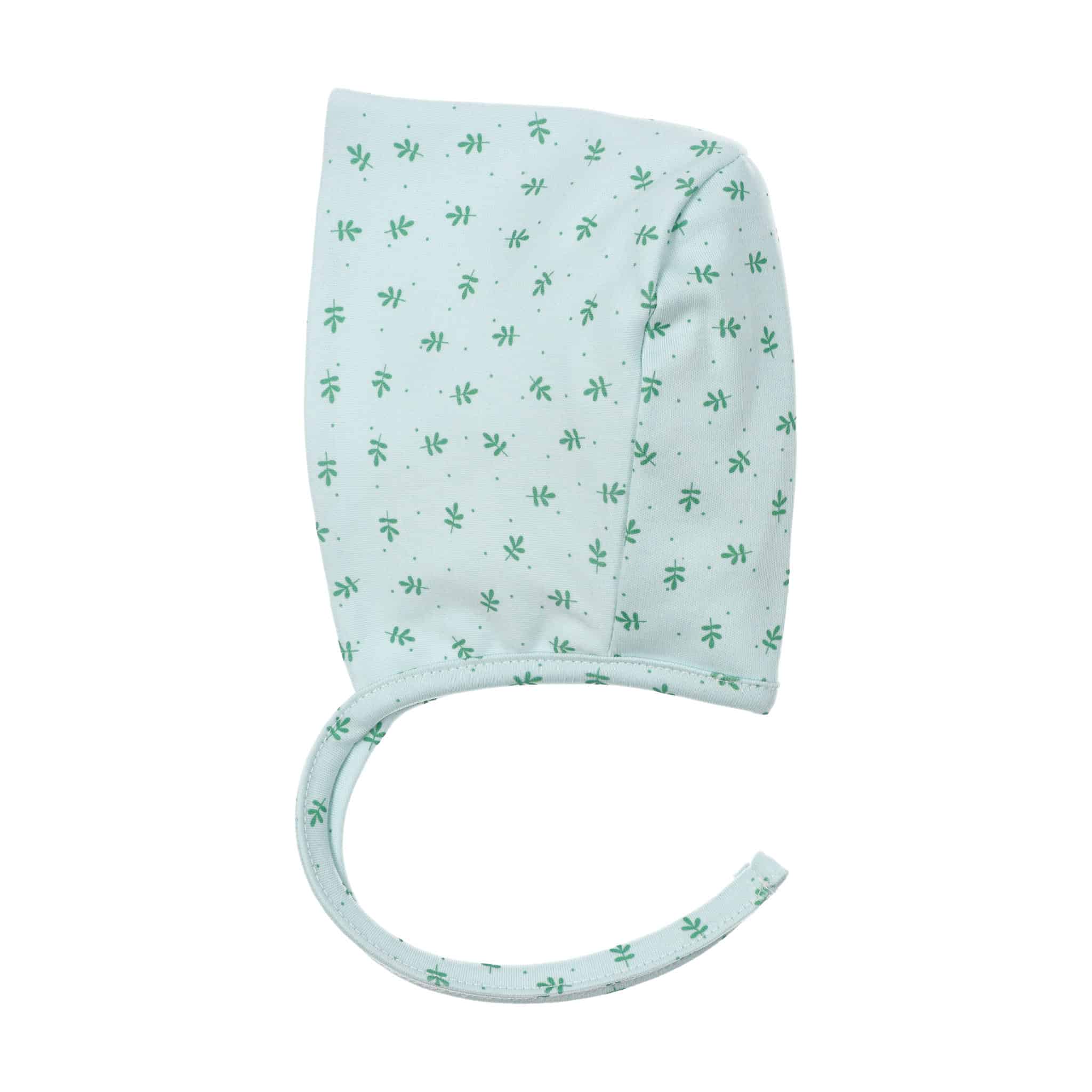 Verde Green Cotton Baby Bonnet with Floral Pattern for wholesale on Faire2