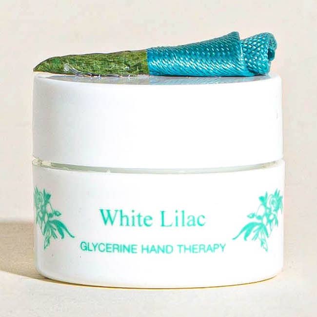 White Lilac Glycerine Hand Therapy mini jars for wholesale by Camille Beckman