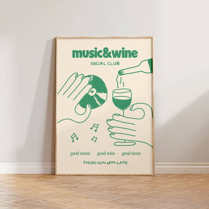 Lune Club - Wholesale Art Print - Music & Wine Social Club Print1