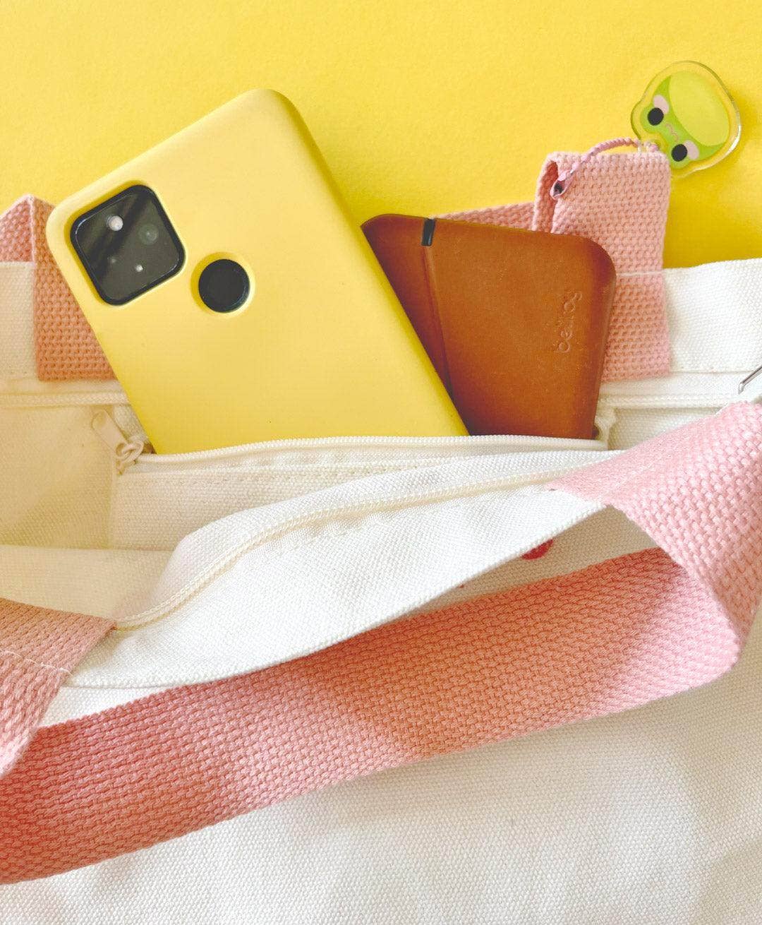 Jessthechen - Wholesale Tote Bag - Women's - Print Canvas Mini Tote | Pink Strawberry4