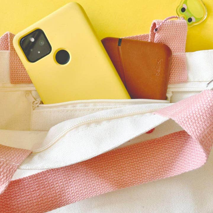 Jessthechen - Wholesale Tote Bag - Women's - Print Canvas Mini Tote | Pink Strawberry4