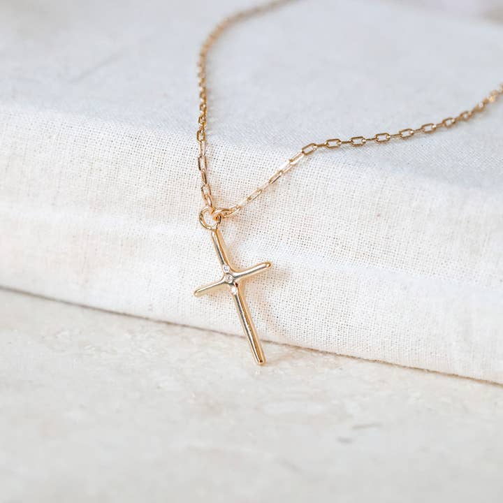 The Gilded Witch - Wholesale Pendant/Charm Necklace - La Croix "The Cross" Necklace: French Gothic Gold Filled1