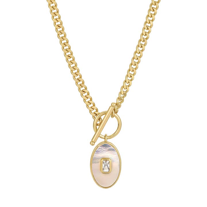 Juno Pendant Necklace - Mother of Pearl for wholesale by Leeada Jewelry