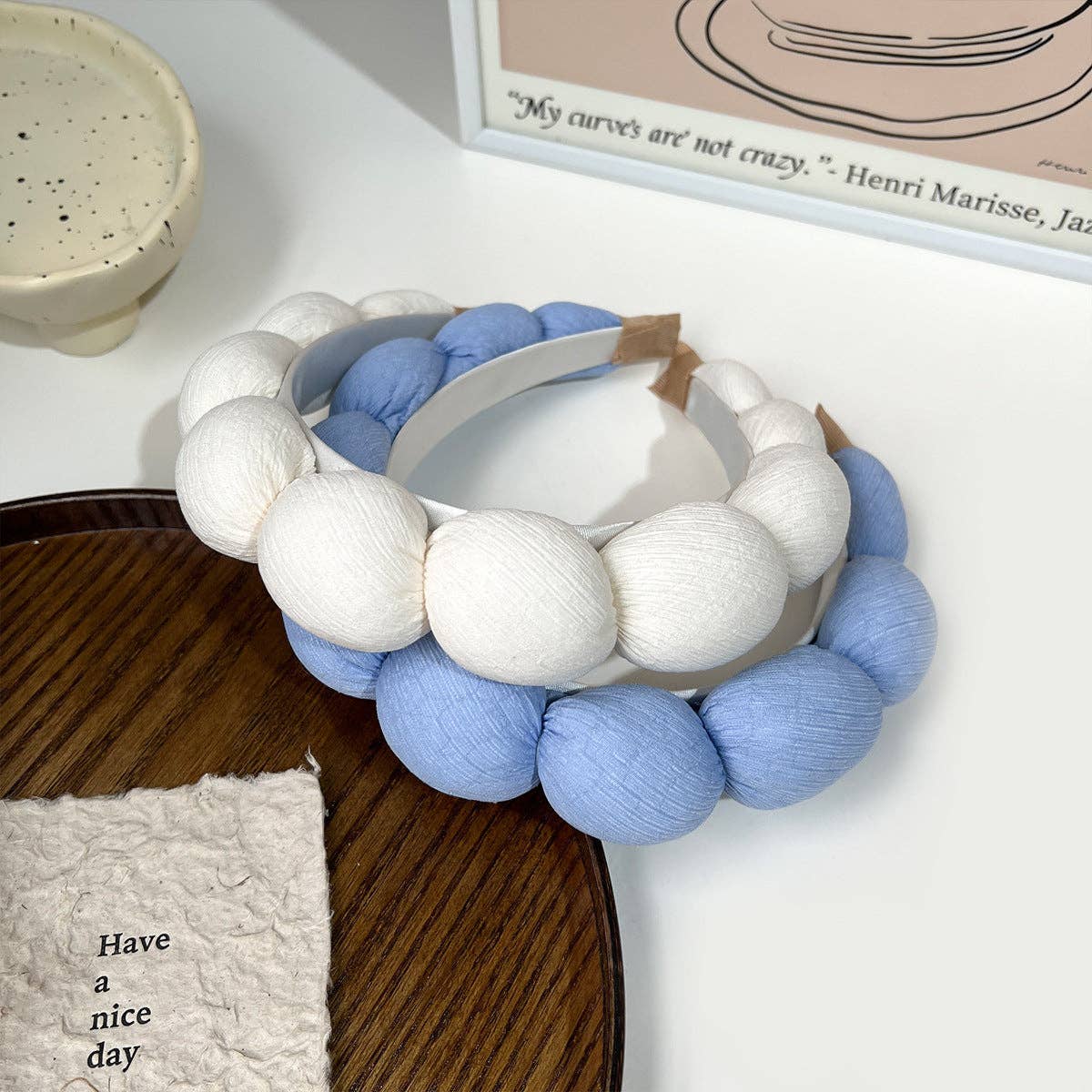 Dipped Shop – wholesale Spa-pannband – Sponge Twist Clouds Hårband DPJH810