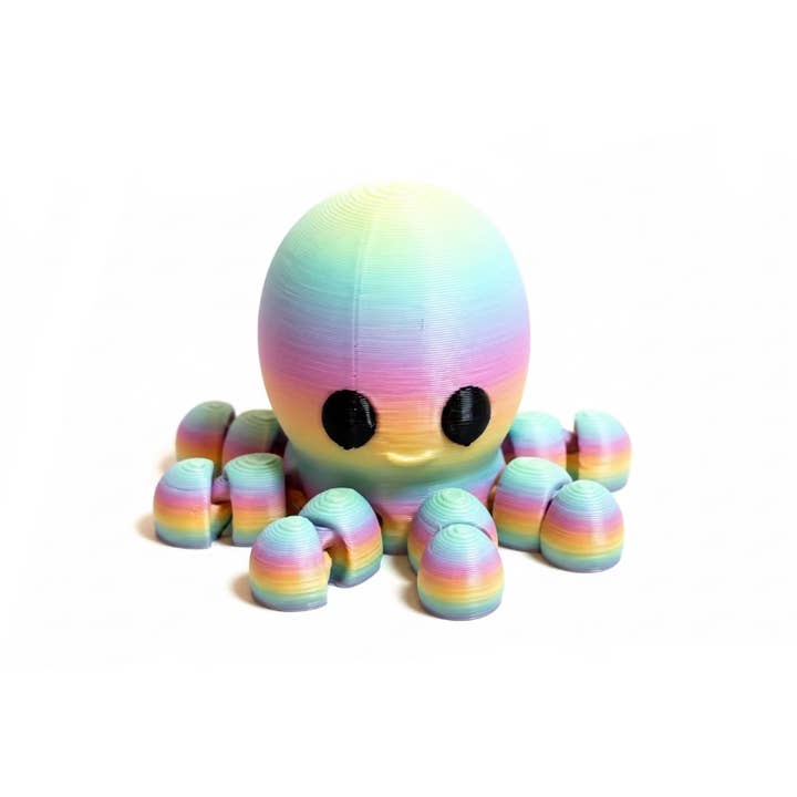 Octopus (Rainbow) • Mini 3D Printed Articulated Animal • Flexi Animals for wholesale by Lorianne Kol