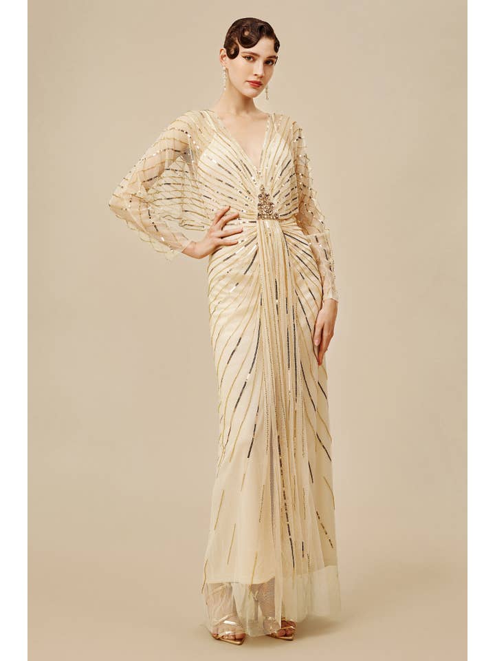 BABEYOND - Vente Robe de soirée – femme - Robe de soirée grande taille Zouzou ornée de cristaux12