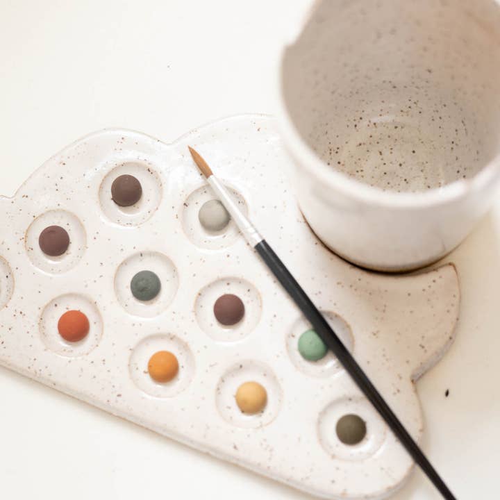 joye made clay - Wholesale Palette/Mixing Tray - ceramic nesting cloud palette and brush cup set3