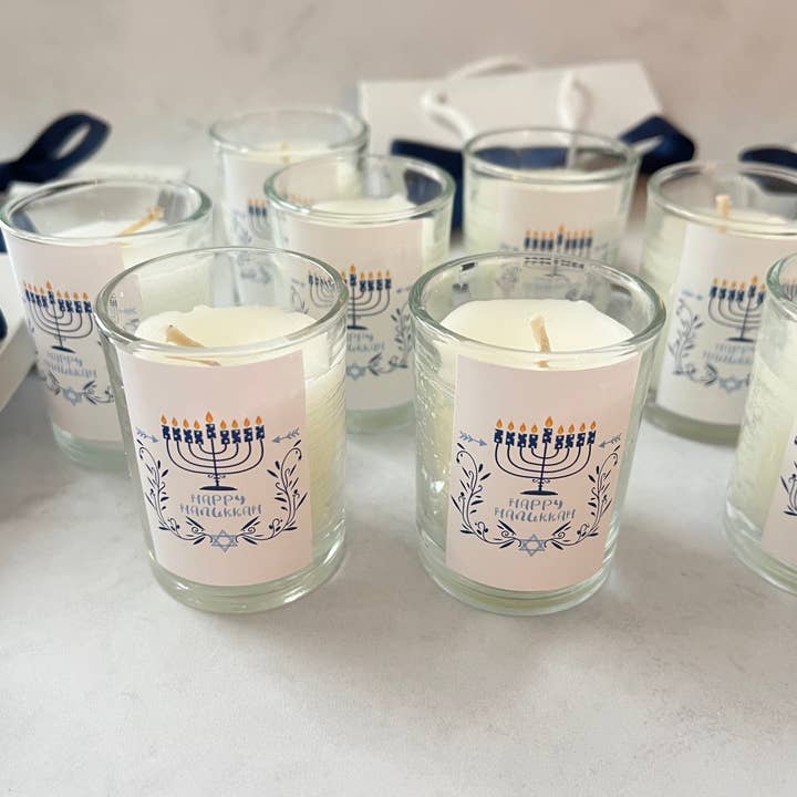 Uniq Favors - Vente Bougie en bocal - Cadeau de bougie de Hanoukka, faveurs personnalisées de Hanoukka, cadeau juif3