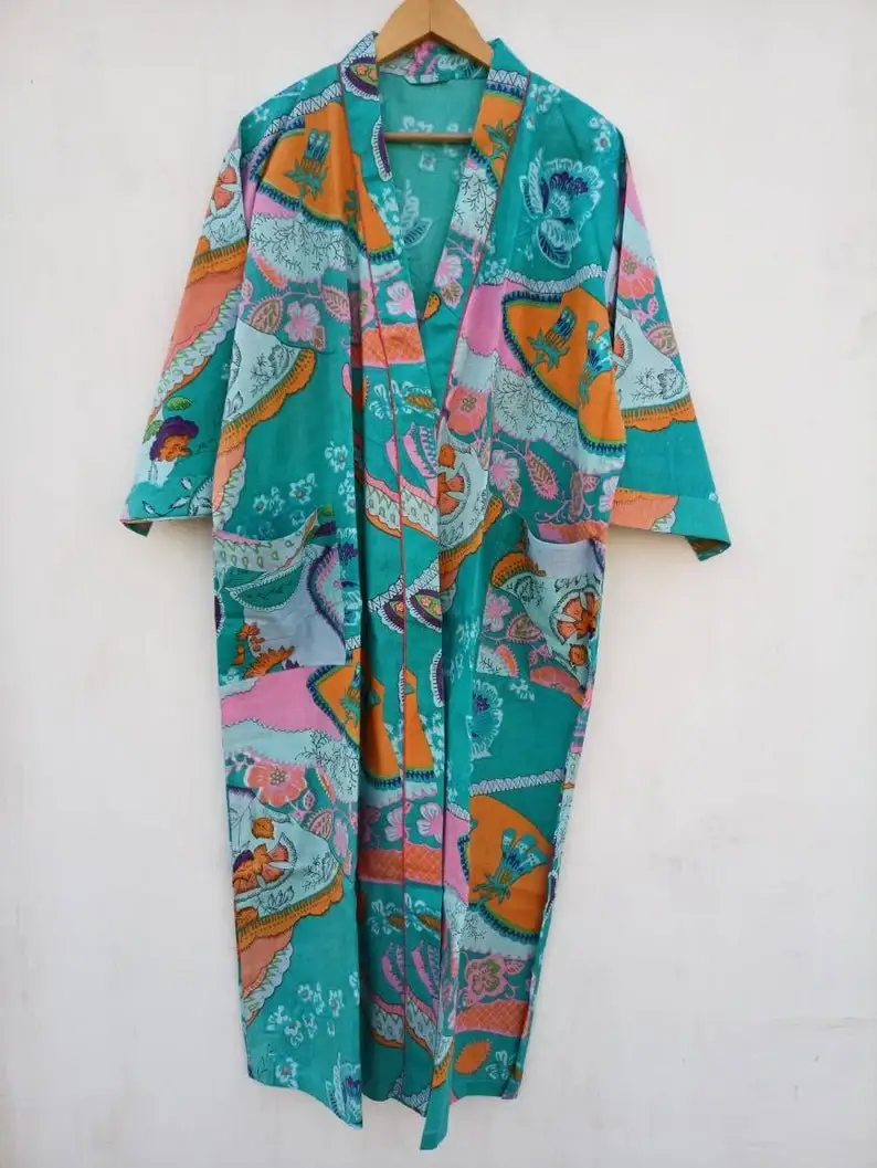 GYPSY STUDIO - Wholesale Robe - Unisex - Unisex Robe Cotton Kimono Indian Hand Block Printed Cotton1