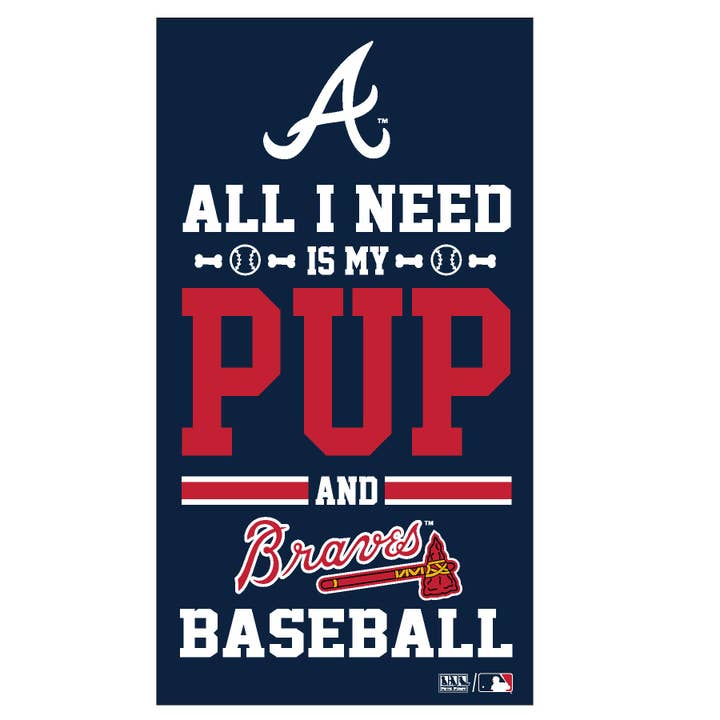 ATLANTA BRAVES "TUDO O QUE PRECISO É DO MEU CÃO E BASEBOL" PLACA por atacado de Pets First
