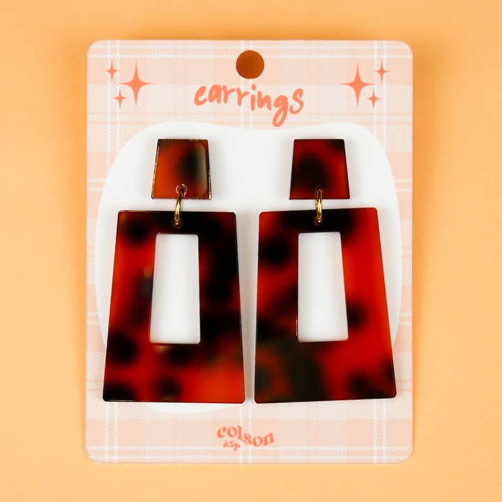 Orecchini Pendenti Rettangolari - Tartaruga per la vendita all'ingrosso da parte di ColsonDesign