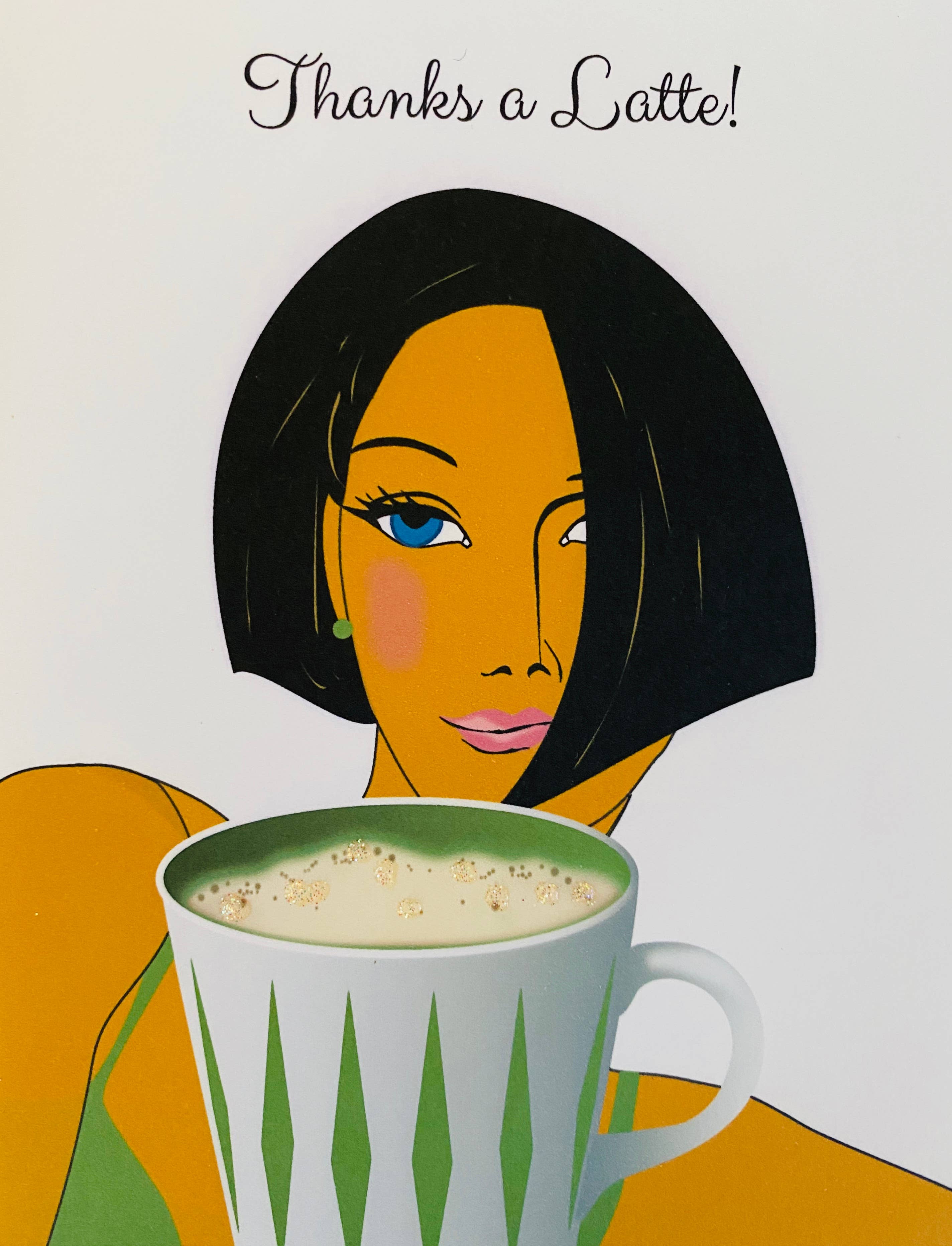 Studio Daedre - Wholesale Everyday Greeting Card - 60's Gal + Latte Loose Card0