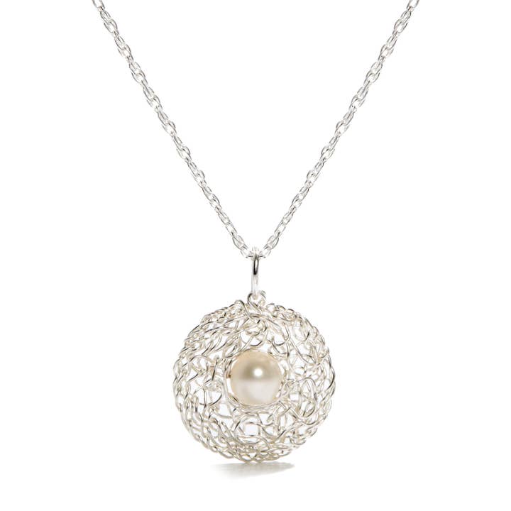 Collana di perle d'acqua dolce, collana in argento sterling per la vendita all'ingrosso da parte di MetaLace Jewelry