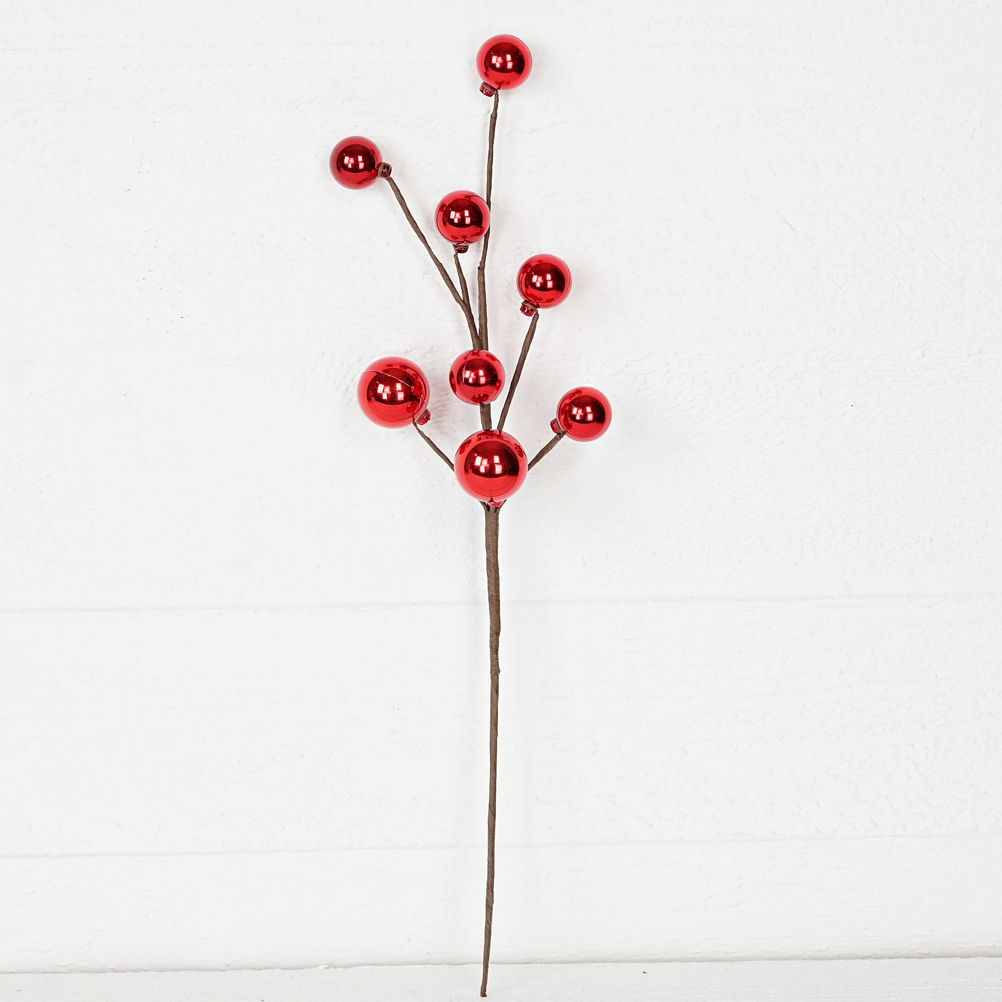 Holiday Depot Inc. - Wholesale Christmas Decoration - ISB60991- 19in Ornament Ball Spray-RED-1