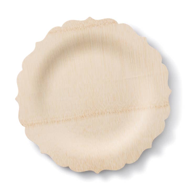 bambu® - Wholesale Disposable Plate - Disposable Bamboo Fancy Plates, Bulk Case of 100