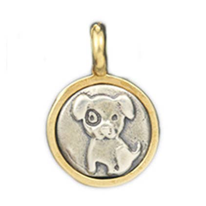 Handmade Recycled Sterling Silver Dog Charm for wholesale by Marmalade Jewellery