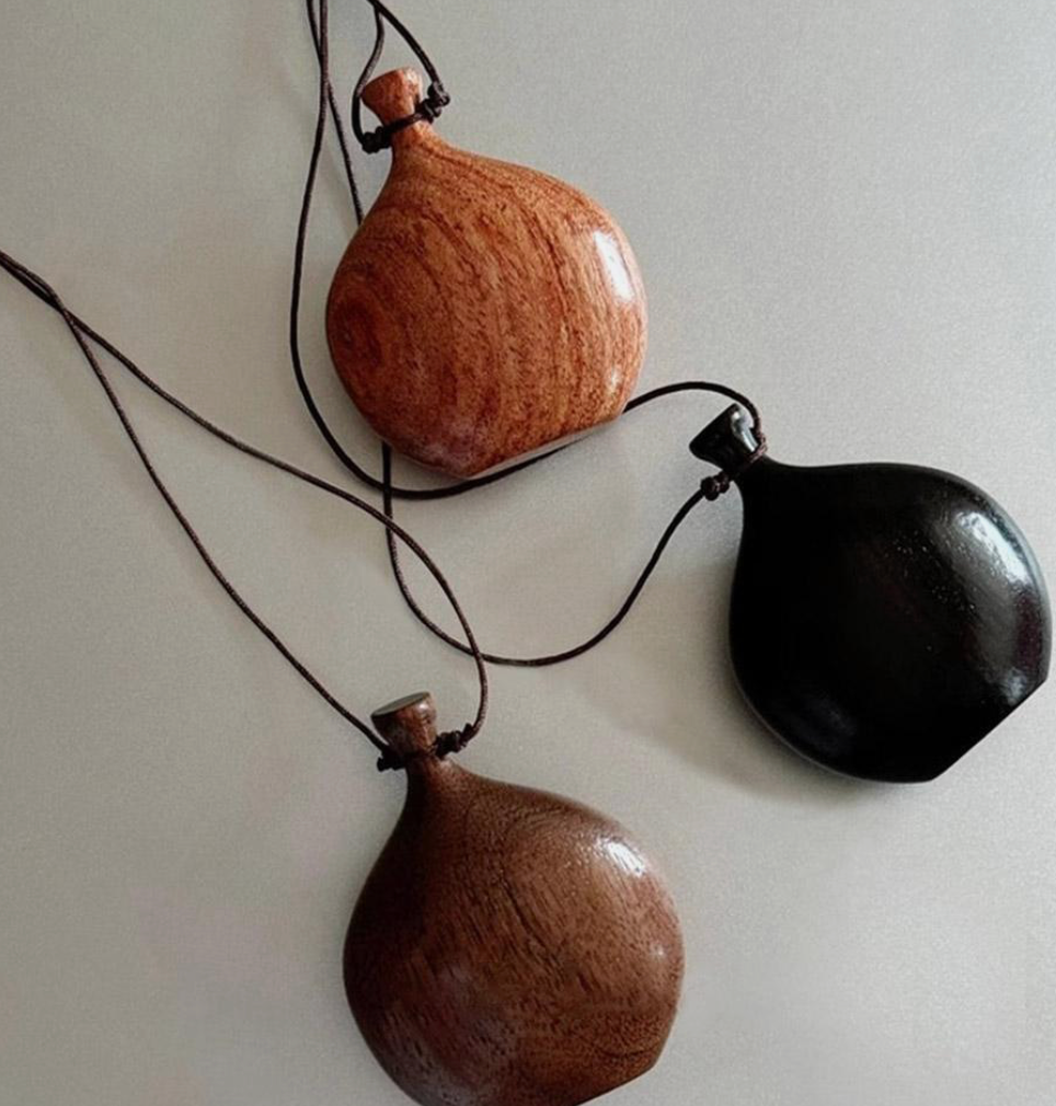 HoopLa - Wholesale Pendant/Charm Necklace - Flask Necklace- Hand Turned Wood and Waxed Adjustable Cord 3