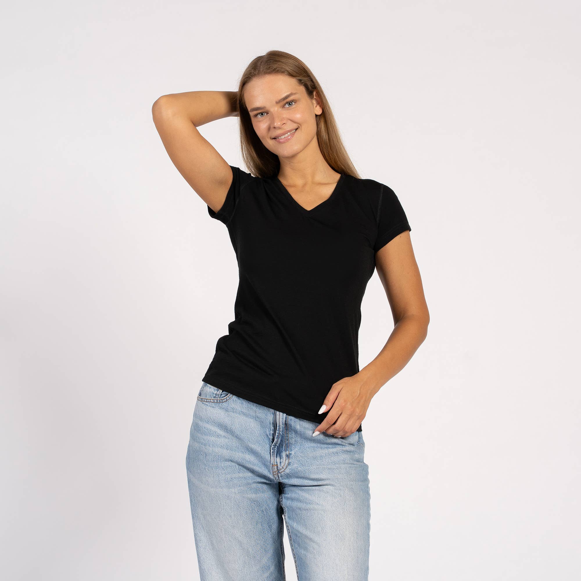 menique - Wholesale T-Shirt - Women's - Women's 100% Merino Wool V-Neck Tee0