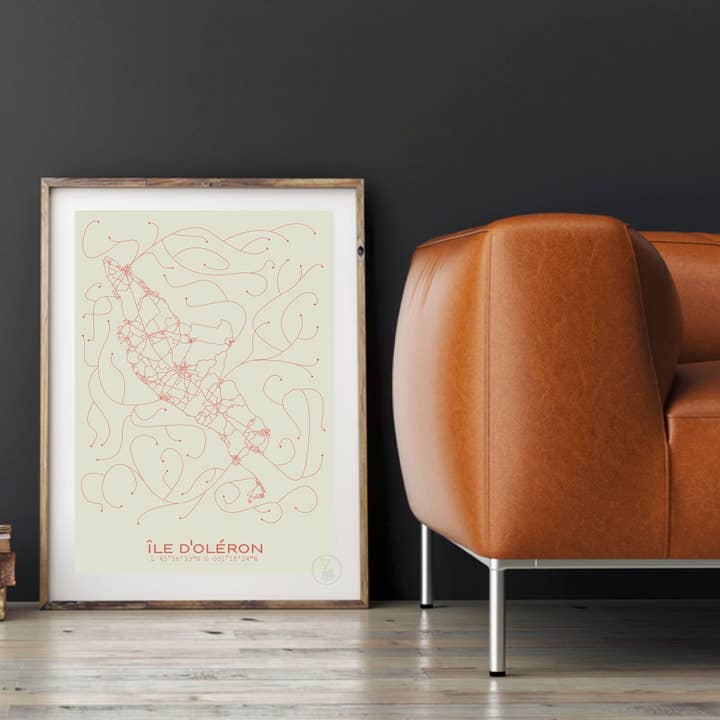 Poster Plan Ile d'Oleron for wholesale by Prao Studio