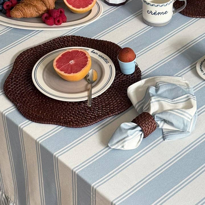 Murano Randig Bomullsservett - Azzure Drift - Set om 4 för wholesale av Evie and Skye Limited