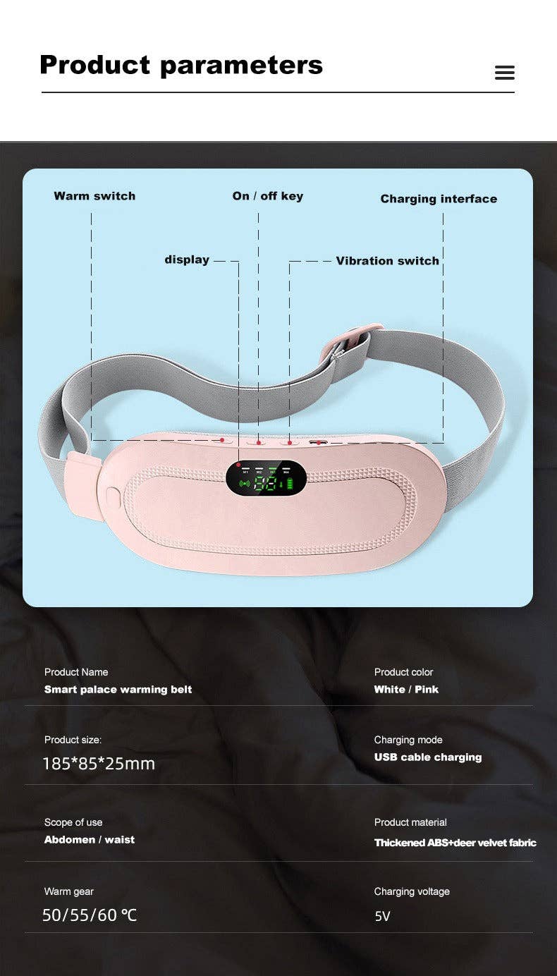 VIGOR - Wholesale Heating Pad - Luxury Portable Lady Heating Pad Uterine Palace Belt Relief10