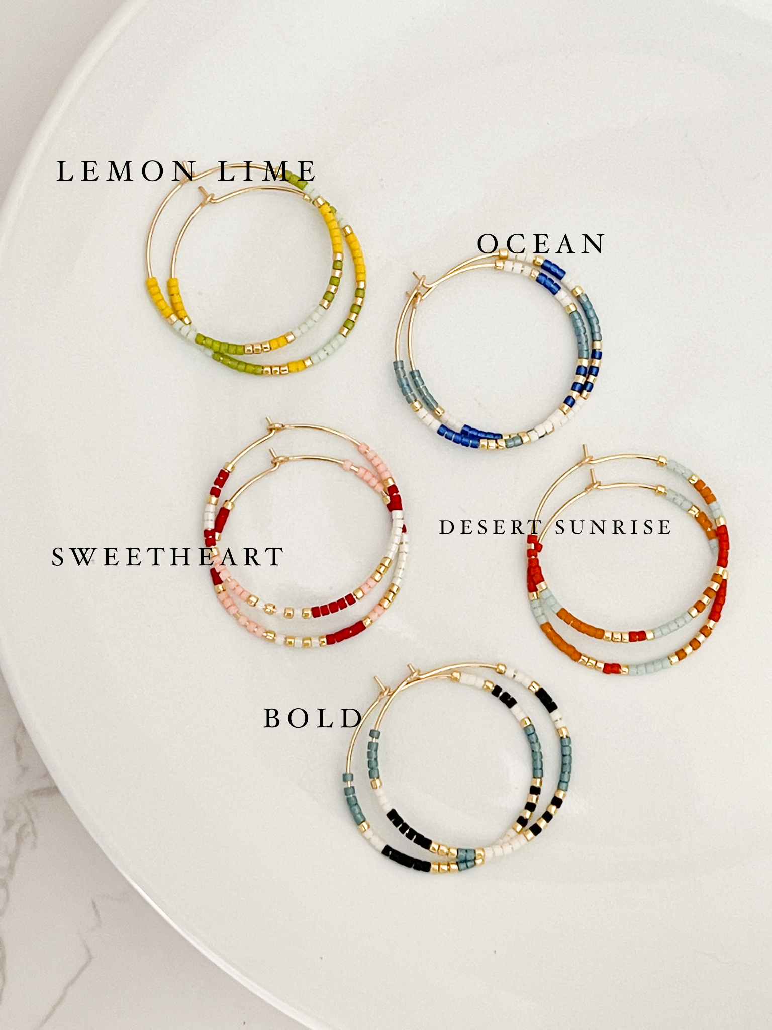 Barberry & Lace Handmade Jewelry - Wholesale Hoop Earrings - Summer Edition - Beaded Hoop Earrings2