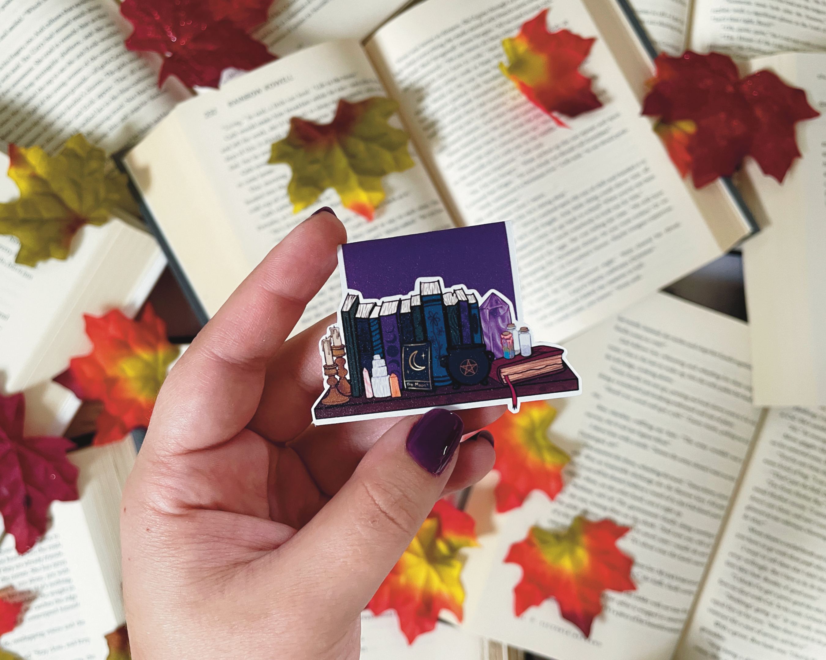 The Peachy Polka Dot - Wholesale Bookmark - Witchy book shelf magnetic bookmark, Wiccan bookshelf4