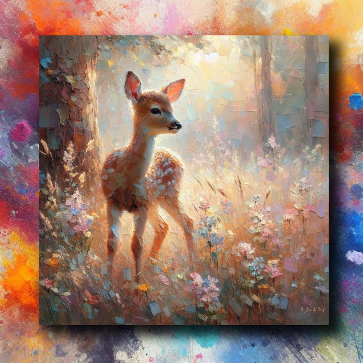 Roe Deer Køleskabsmagnet 55x55mm for engroshandel hos frostedgrey