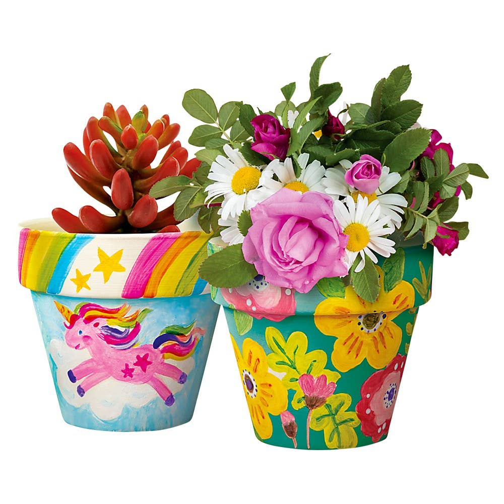 The Toy Network - Wholesale DIY Craft Kit - Kids - KidzMaker/Paint Your Own Terracotta Flower Pots2