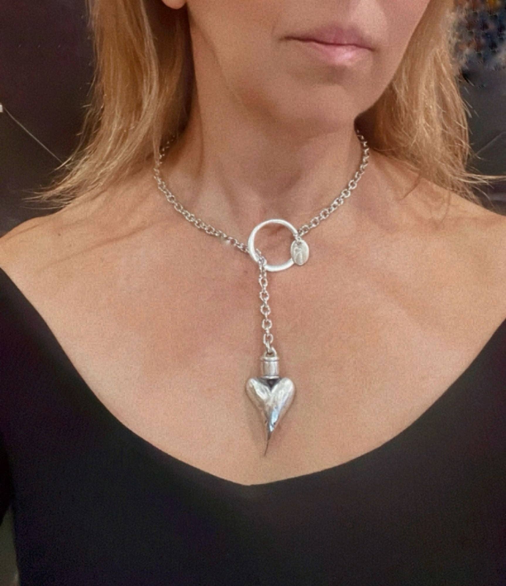 Gloria Mago - Wholesale Pendant/Charm Necklace - "Me Lanzo" Necklace 50cm silver plated1