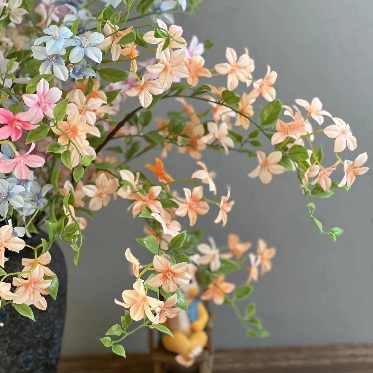 ACNITE(We cover U.S. import duties) - Vente Fleurs artificielles - Arrangement floral d'intérieur en jasmin en soie à l'aspect réaliste9