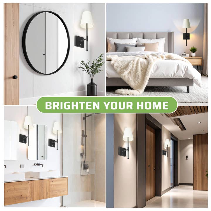 Bell + Howell by Design sort genopladelig væglampe for engroshandel hos Gotham Steel/Granitestone