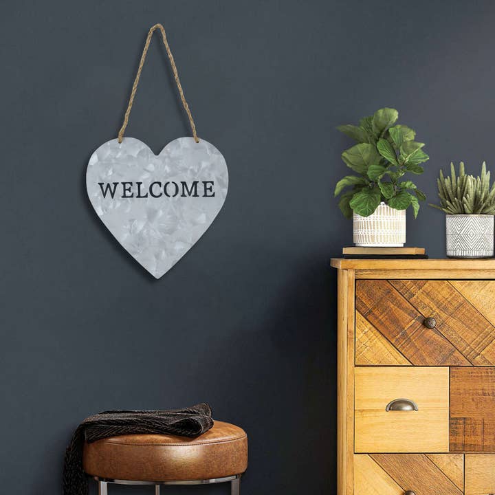 Cheungs Home Decor - Wholesale Sign - Luca Metal Heart Shaped "Welcome" Sign5