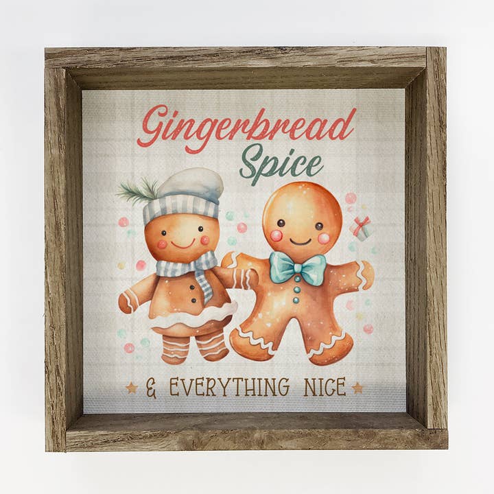 Vintage Gingerbread Spice Man - Cute Holiday Canvas Wall Art for wholesale by Hangout Home