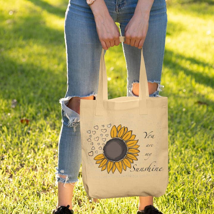 Sac en coton avec tournesol - Sacs et pochettes - été pour la vente par Luldesign