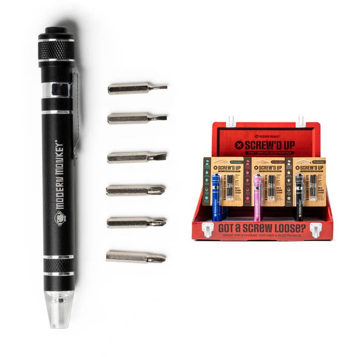 DM Merchandising - Wholesale Handy Tool - Modern Monkey® Screw’d Up 6-in-1 Mini LED Screwdriver