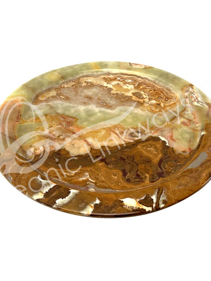 (PC)PLATE - ONYX, GREEN 12"DIA. X 0.75"H for wholesale by Oceanic Linkways Inc