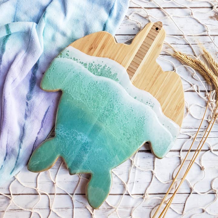 Citrus Waves Art - Wholesale Cheese Board - Sea Turtle Charcuterie Board1