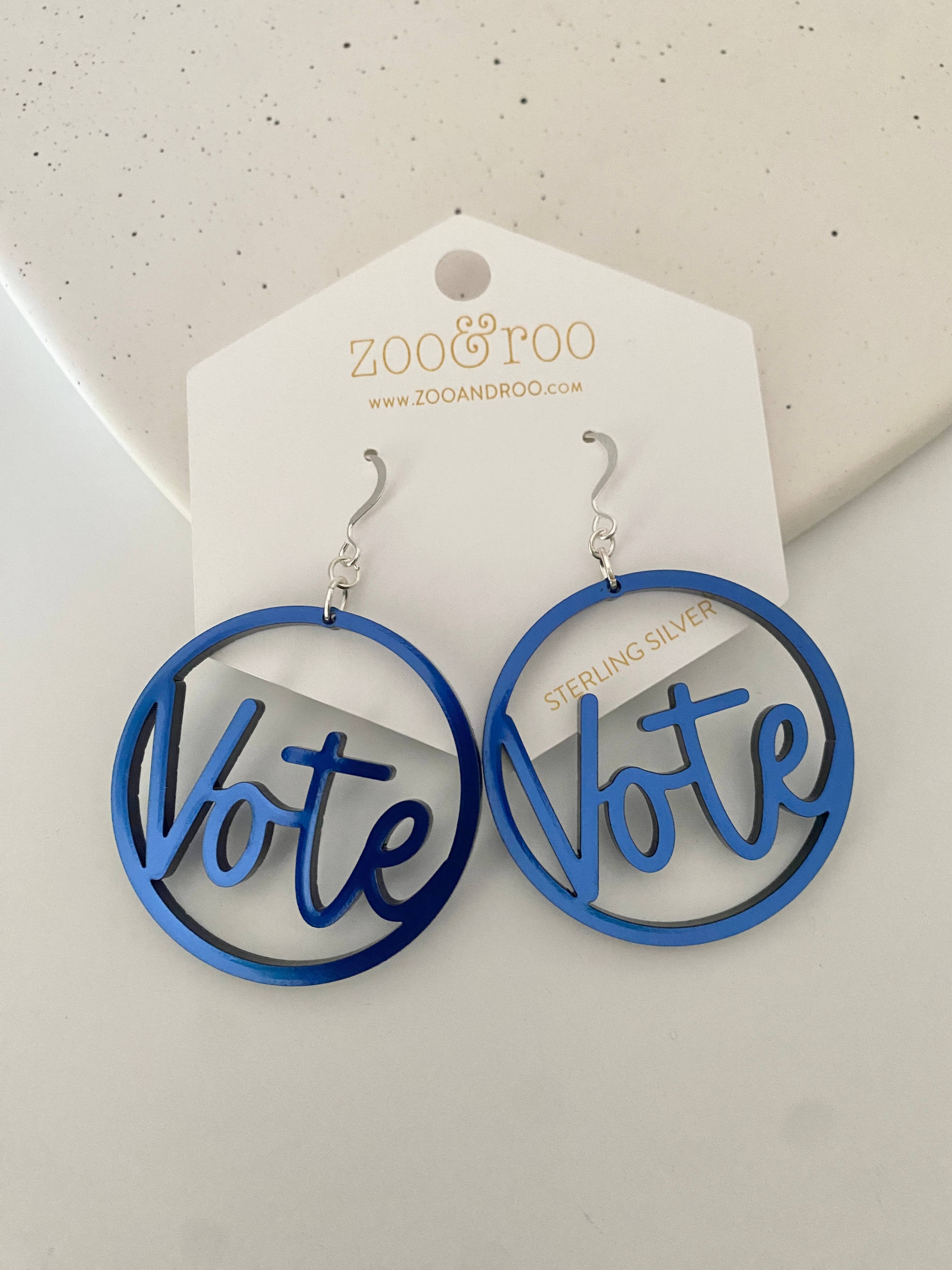 zoo&roo - Wholesale Dangle Earrings - VOTE Acrylic Earrings | Handmade Patriotic Jewelry7