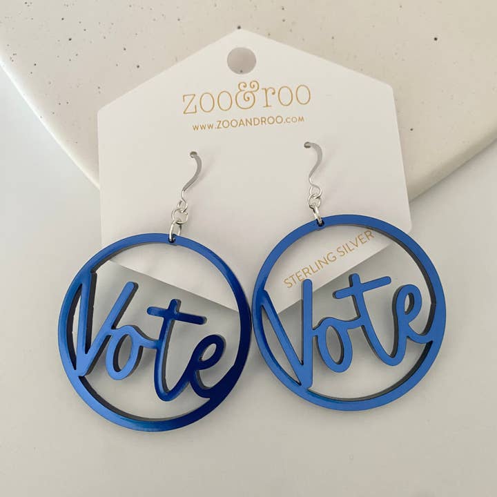 zoo&roo - Wholesale Dangle Earrings - VOTE Acrylic Earrings | Handmade Patriotic Jewelry7