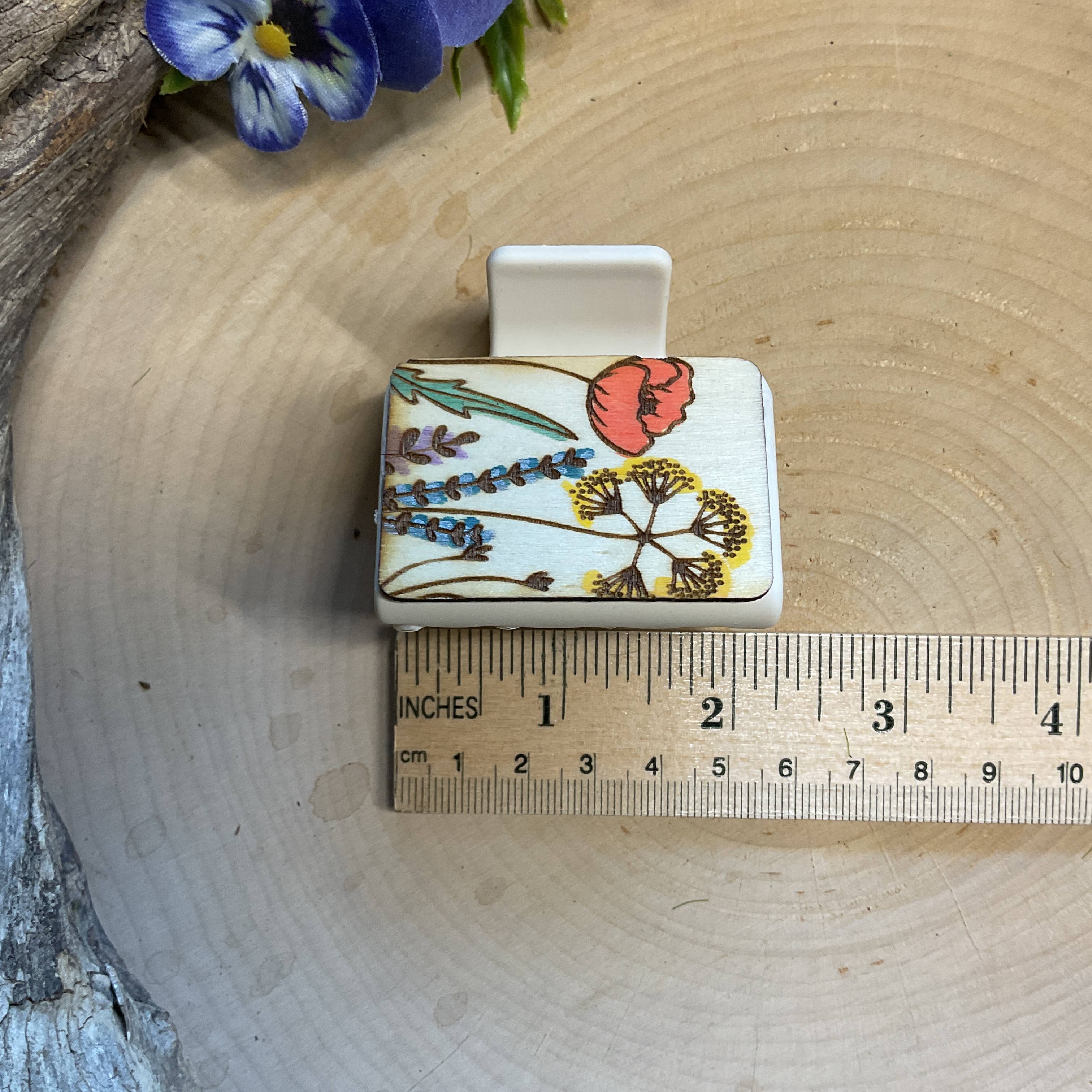 National Parks and Beyond - Wholesale Hair Clip - Women's - Flower Garden Wooden Claw Hair Clips in 2”, 4”, 5 inch5
