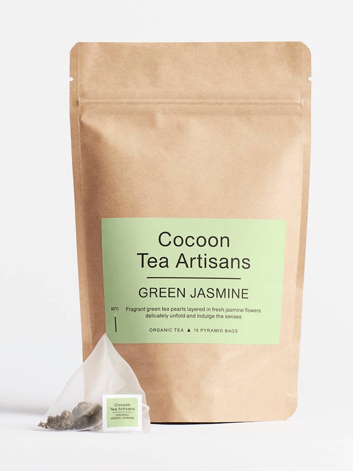 Prisvindende Økologisk Grøn Jasmin Te for engroshandel hos Cocoon Tea Artisans