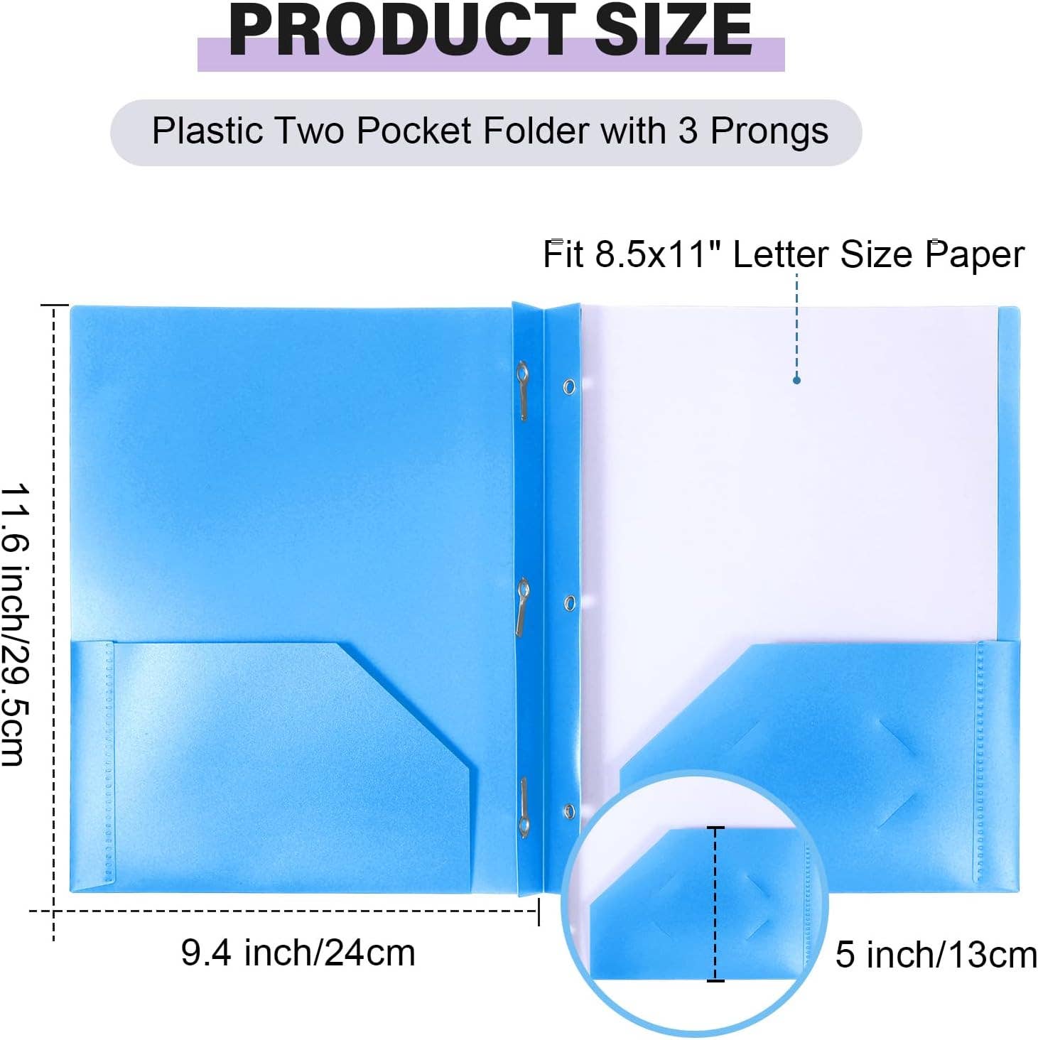 Crover - Wholesale Folders - Plastic Folder with 2 Pockets & 3 Prongs1
