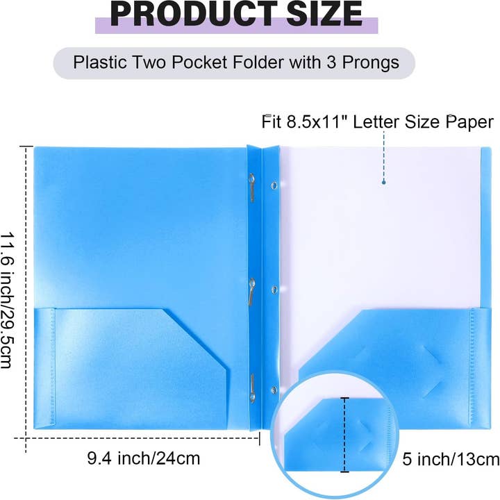 Crover - Wholesale Folders - Plastic Folder with 2 Pockets & 3 Prongs1