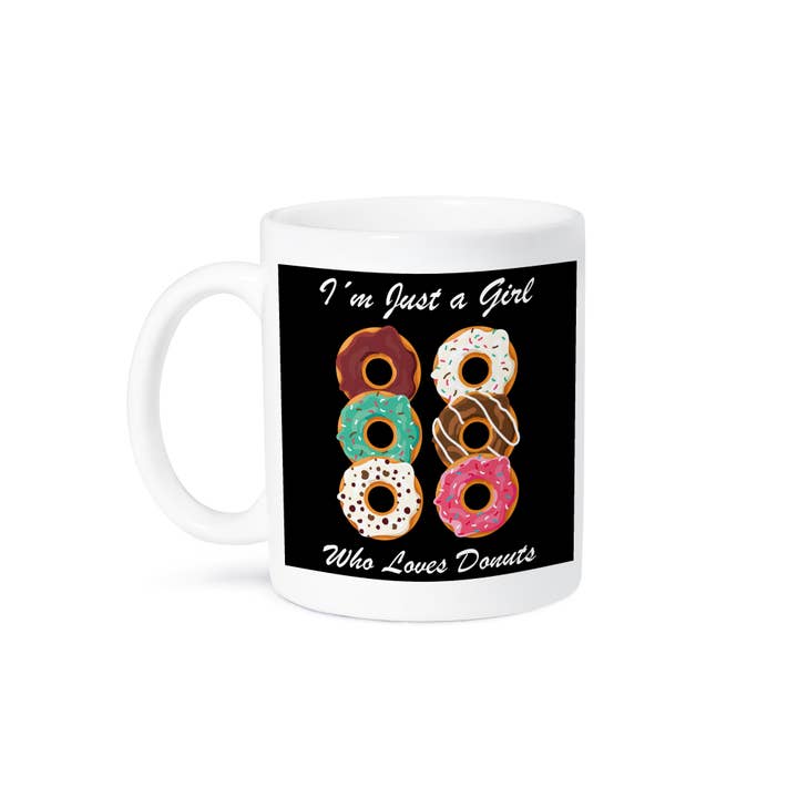 3dRose - Wholesale Coffee Mug - 3dRose, Iam Just a Girl Who Loves Donuts Food Sweet Cake, Mug8