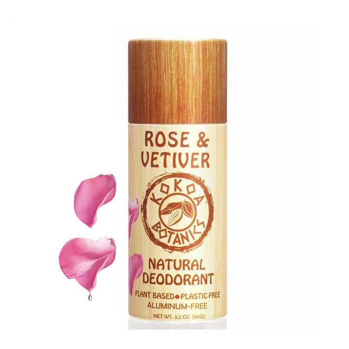 ROSE & VETIVER - Natural Deodorant - Plastic-Free 3.2oz for wholesale by Kokoa Botanics
